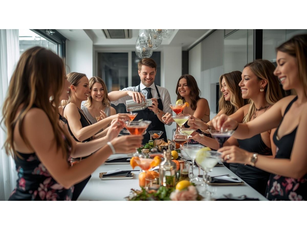 hen party cocktail making class in Stanwell